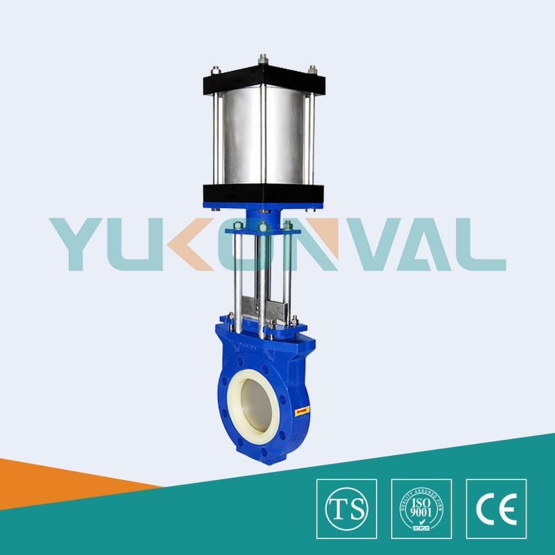 氣動半襯陶瓷刀型閘閥